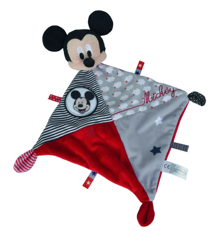  baby comforter mickey mouse red grey cloud  